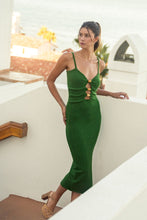 Load image into Gallery viewer, Dresses Aurora | Green Wooden Beaded Bodycon Midi Dress
