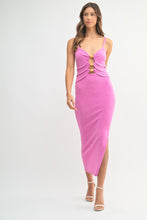 Load image into Gallery viewer, Dresses Aurora | Pink Wooden Beaded Bodycon Midi Dress
