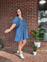 Load image into Gallery viewer, Dresses Denim Puff Sleeve Mini Dress | Babydoll
