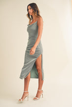 Load image into Gallery viewer, Dresses Kayla | Green Cowl Neck Midi Dress

