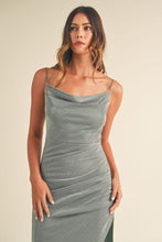 Load image into Gallery viewer, Dresses Kayla | Green Cowl Neck Midi Dress
