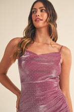 Load image into Gallery viewer, Dresses Kayla | Purple Cowl Neck Midi Dress
