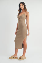 Load image into Gallery viewer, Dresses Nadia Mocha | Knotted Body Con Midi Dress
