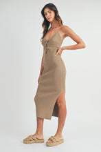 Load image into Gallery viewer, Dresses Nadia Mocha | Knotted Body Con Midi Dress
