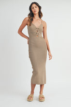 Load image into Gallery viewer, Dresses Nadia Mocha | Knotted Body Con Midi Dress
