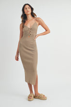 Load image into Gallery viewer, Dresses Nadia Mocha | Knotted Body Con Midi Dress
