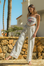 Load image into Gallery viewer, One PC And Sets Embroidered Scarf Top Pant Set | Beige
