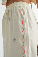 Load image into Gallery viewer, One PC And Sets Embroidered Scarf Top Pant Set | Beige
