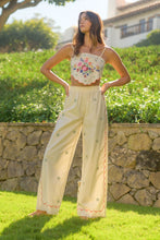 Load image into Gallery viewer, One PC And Sets Embroidered Scarf Top Pant Set | Beige
