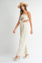 Load image into Gallery viewer, One PC And Sets Embroidered Scarf Top Pant Set | Beige
