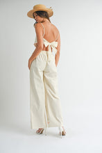 Load image into Gallery viewer, One PC And Sets Embroidered Scarf Top Pant Set | Beige
