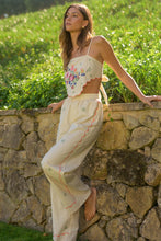 Load image into Gallery viewer, One PC And Sets Embroidered Scarf Top Pant Set | Beige

