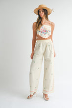 Load image into Gallery viewer, One PC And Sets Embroidered Scarf Top Pant Set | Beige

