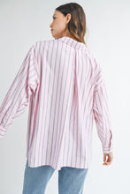 Load image into Gallery viewer, Tops Cindy | Pink | Stripped button down shirt

