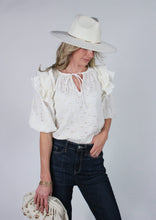 Load image into Gallery viewer, Tops S Eyelet lace Embroidered Blouse | Cream
