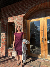 Load image into Gallery viewer, Dresses Roberta | Shimmer Wine boatneck Dress
