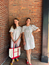 Load image into Gallery viewer, Baseball Ballpark Baseball Sequin Dress | Striped
