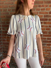 Load image into Gallery viewer, Baseball Ballpark Baseball Sequin Top | Striped
