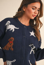 Load image into Gallery viewer, Sweater Dog Knit Sweater Cardigan | Navy
