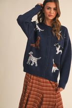 Load image into Gallery viewer, Sweater Dog Knit Sweater Cardigan | Navy

