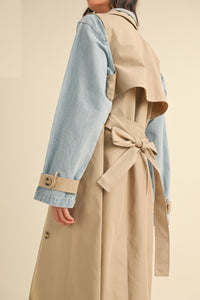 Bri Layered Trench Denim Jacket