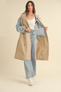 Bri Layered Trench Denim Jacket