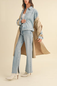 Bri Layered Trench Denim Jacket