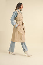 Load image into Gallery viewer, Bri Layered Trench Denim Jacket
