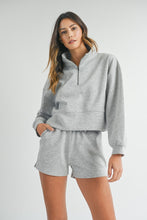 Load image into Gallery viewer, Lauren | Grey Mock Neck Half Zip
