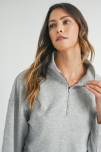 Load image into Gallery viewer, Lauren | Grey Mock Neck Half Zip
