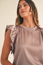 Load image into Gallery viewer, Amie Silky Ruffle Top | Lavender
