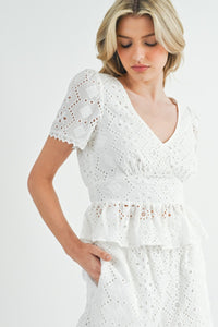 Kelly | White Eyelet TOP