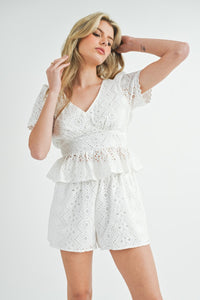 Kelly | White Eyelet SHORTS