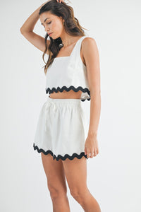 Marilyn | SHORTS White Rickrack