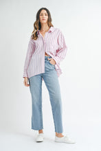 Load image into Gallery viewer, Cindy | Pink | Stripped button down shirt
