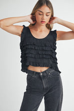 Load image into Gallery viewer, Phinx | Black Ruffle Tank
