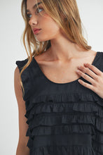 Load image into Gallery viewer, Phinx | Black Ruffle Tank
