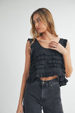 Load image into Gallery viewer, Phinx | Black Ruffle Tank
