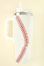 Load image into Gallery viewer, Baseball Rhinestone Baseball Tumbler | Handle
