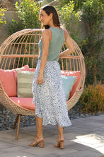 Load image into Gallery viewer, Bottoms Ruffle Slit Midi Skirt | Peacock
