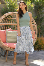 Load image into Gallery viewer, Bottoms Ruffle Slit Midi Skirt | Peacock
