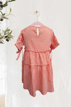 Load image into Gallery viewer, Dresses Izzy | Youth| Gingham Orange Daisy
