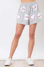 Load image into Gallery viewer, Baseball Grey | Baseball Towel &amp; Sequins Embroidery Shorts
