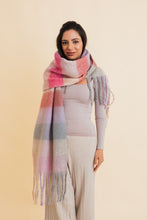 Load image into Gallery viewer, Fuzzy Checkered Scarf | Pink
