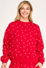 Load image into Gallery viewer, Tops Fleece Sweatshirt with Star All Over Print
