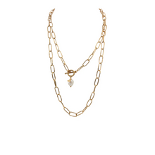 Load image into Gallery viewer, Jewelry Paper Clip Necklace with Pearl | Sai Brazil
