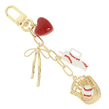 Load image into Gallery viewer, Baseball Accessories Keychain | Gameday Baseball Theme Bag Charm
