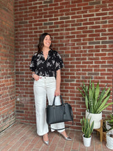 Load image into Gallery viewer, Tops Magnolia Floral Ruffle Split Neck Blouse
