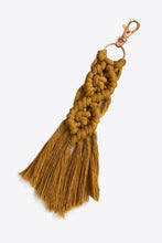 Load image into Gallery viewer, Accessories Caramel Macrame Fringe Keychain
