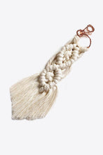 Load image into Gallery viewer, Accessories Cream Macrame Fringe Keychain
